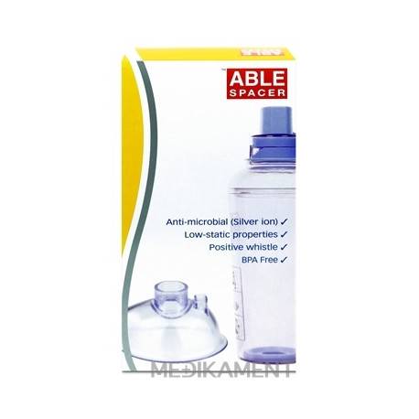 ABLE SPACER 2 + Small Mask Nadstavec inhalačný s ventilom s náustkom a s malou maskou 1 ks