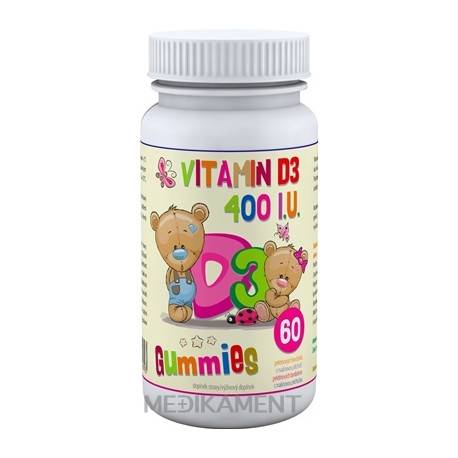 Clinical VITAMIN D3 400 I.U. Gummies pektínové bonbóny s malinovou príchuťou 60 ks