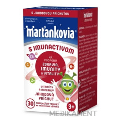 Marťankovia s Imunactivom cmúľacie tablety príchuť jahoda 30 ks
