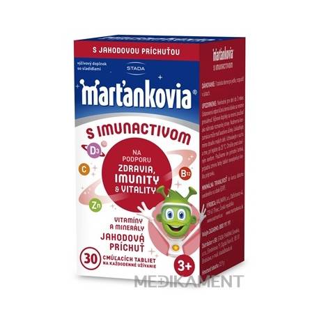 Marťankovia s Imunactivom cmúľacie tablety príchuť jahoda 30 ks