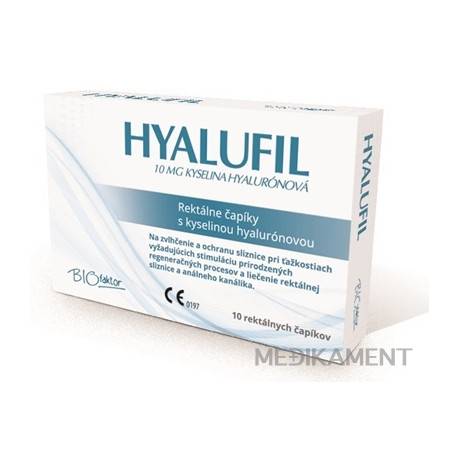 BIOfaktor HYALUFIL rektálne čapíky s obsahom kyseliny hyalurónovej 10 ks