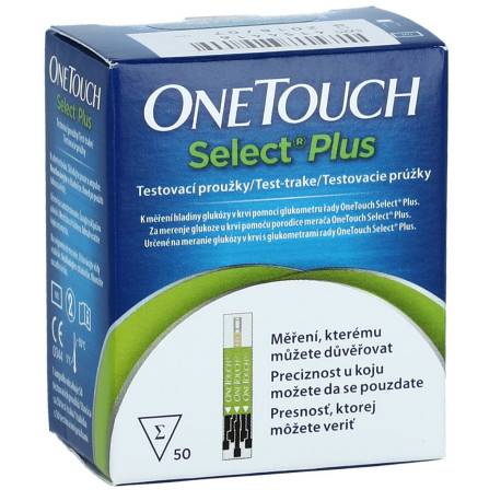 One Touch Select Plus Prúžky testovacie ku glukometru 50 ks