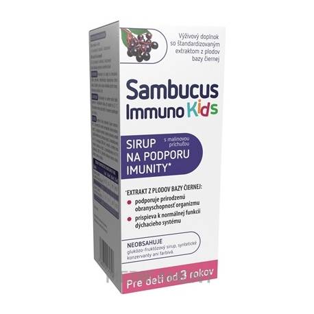 Sambucus Immuno Kids sirup malinová príchuť 120 ml