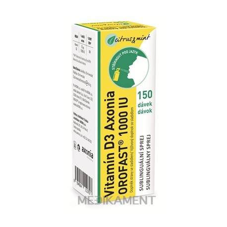 OROFAST Vitamín D3 Axonia 1000 IU sublingválny sprej 150 dávok 30 ml