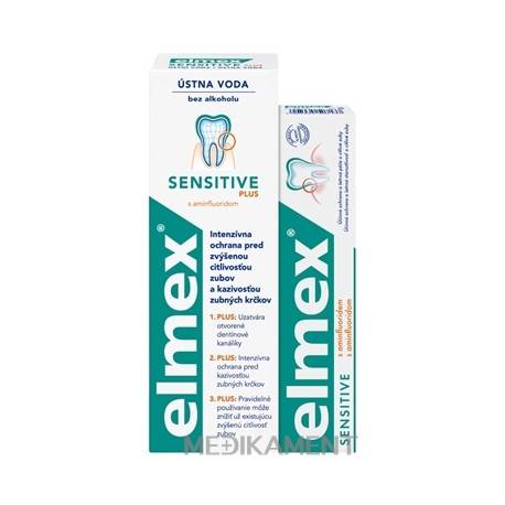 ELMEX SENSITIVE SADA ÚSTNEJ HYGIENY zubná pasta 75 ml + ústna voda 400 ml 1 set