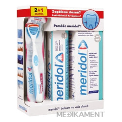 MERIDOL ZAPÁLENÉ A KRVÁCAJÚCE ĎASNÁ zubná pasta 75 ml + ústna voda 400 ml + škrabka 1 set