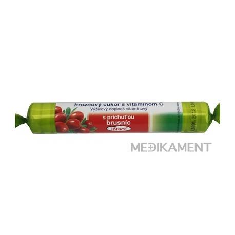 INTACT HROZNOVÝ CUKOR s vitamínom C s príchuťou brusníc pastilky 40g