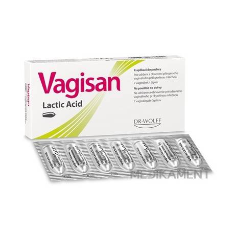 Vagisan Lactic Acid vaginálne čapíky s kyselinou mliečnou 7 ks