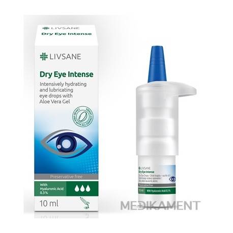 LIVSANE Intenzívne očné kvapky - suché oči bez konzervantov s 0,3% HA 10 ml