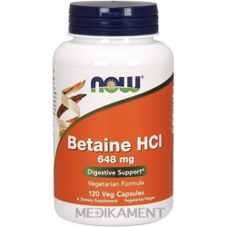 NOW FOODS Betaín HCl 648 mg kapsuly 120 ks