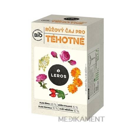 LEROS BIO RUŽOVÝ ČAJ PRE TEHOTNÉ bylinný čaj nálevové vrecúška 20 x 2 g