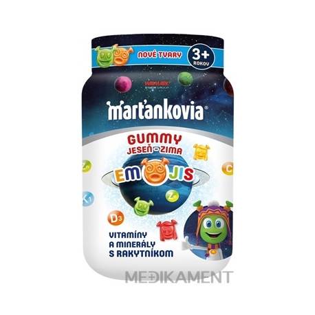 Marťankovia GUMMY JESEŇ - ZIMA EMOJIS želatínové tablety príchuť marakuja malina 50 ks