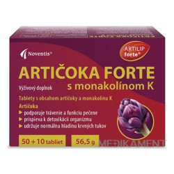Noventis ARTIČOKA FORTE s monakolínom K tablety 60 ks