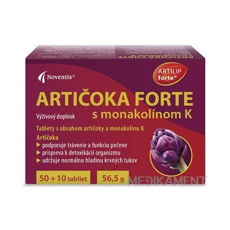 Noventis ARTIČOKA FORTE s monakolínom K tablety 60 ks
