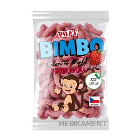 POEX BIMBO Kukuričné chrumky s jahodovou príchuťou 100 g