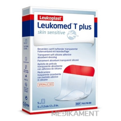 LEUKOPLAST LEUKOMED T PLUS SKIN SENSITIVE krytie s vankúšikom sterilné 5 x 7,2 cm 5 ks 