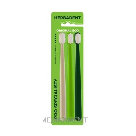 HERBADENT Original ECO zubná kefka Ultra jemná 3 ks