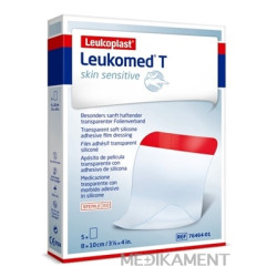 LEUKOPLAST LEUKOMED T SKIN SENSITIVE filmové krytie fixačné transparentné 8 x 10 cm 5 ks