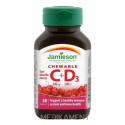 JAMIESON VITAMÍNY C A D3 500 mg/ 500 IU tablety na cmúľanie s čerešňovou príchuťou 30 ks