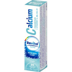 Revital Calcium+MAGNÉZIUM+VITAMÍNY C B6 D3 K1 s príchuťou citrónu šumivé tablety 20 ks