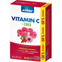 VITAR VITAMÍN C + ZINOK, ECHINACEA A ŠÍPKA tbl oro 30+15 (+50 % zdarma), príchuť malina (4