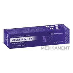 Slovakiapharm Magnézium + B6 šumivé tablety, príchuť citrón a limetka 20 ks