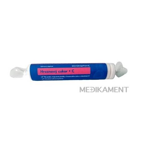 Slovakiapharm Hroznový cukor + C s malinovou príchuťou 17 ks