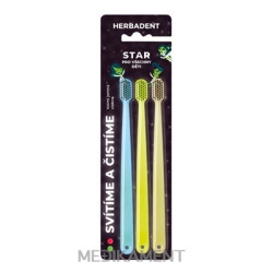 HERBADENT STAR svietiace zubné kefky pre deti blister 3 ks