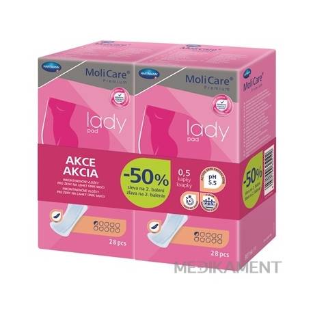 MoliCare Premium lady pad 0,5 kvapky DUOPACK inkontinenčné vložky 2 x 28 ks 1 set