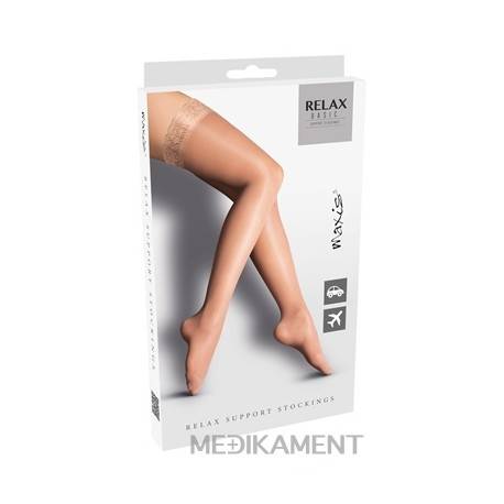MAXIS RELAX BASIC STEHENNÉ PANČUCHY veľkosť L s krajkou svetlé 1 pár