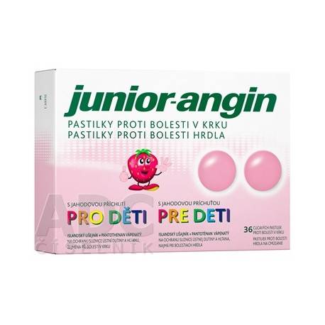 Junior-angin pastilky pre deti s jahodovou príchuťou 36 ks