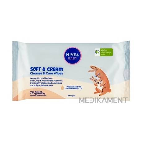 NIVEA BABY Čistiace obrúsky Soft & Cream 57 ks
