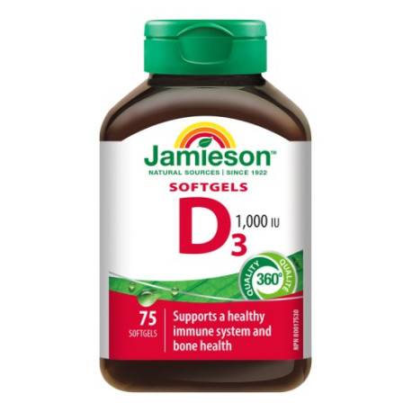 JAMIESON VITAMÍN D3 1000 IU kapsuly 75 ks