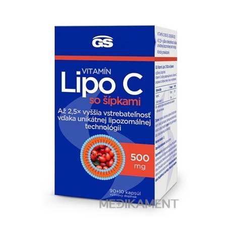 GS Vitamín Lipo C 500 mg so šípkami cps 90+10 (100 ks)