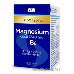 GS Magnesium citrát 1340 mg + B6 tablety 100 ks