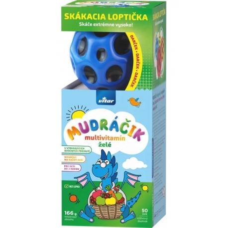 VITAR MUDRÁČIK multivitamín želé zmes príchutí 50 ks + darček: skákacia loptička