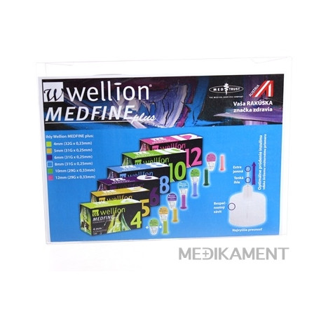 Wellion MEDFINE plus Penneedles 12 mm ihla na aplikáciu inzulínu pomocou pera 100 ks 