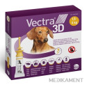 VECTRA 3D spot-on psy XS 1,5–4 kg roztok na kožu aplikátor-žltý 3 x 0,8 ml