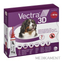 VECTRA 3D spot-on psy XL 40 kg roztok na kožu aplikátor-červený 3 x 8 ml