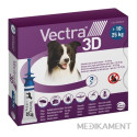 VECTRA 3D spot-on psy M 10–25 kg roztok na kožu aplikátor-modrý 3 x 3,6 ml