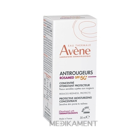 AVENE ANTIROUGEURS ROSAMED Koncentrát SPF 50+ ochranný, hydratačný 30 ml