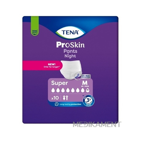 TENA Pants Night Super M naťahovacie inkontinenčné nohavičky na noc 10 ks