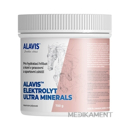 ALAVIS ELEKTROLYT ULTRA MINERALS prášok na rehydratáciu pre kone 700 g
