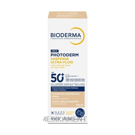 BIODERMA Photoderm XDefense Ultra fluid SPF 50+ veľmi svetlý 40 ml