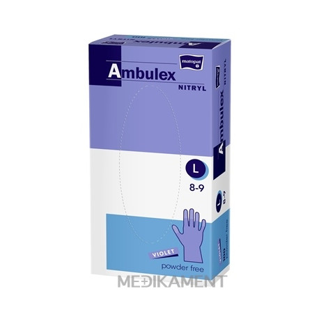 Ambulex NITRYL rukavice veľ. L fialové nitrilové nesterilné 100 ks