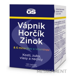 GS Vápnik Horčík Zinok tablety 130 ks