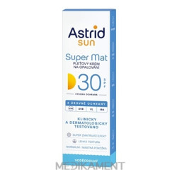 ASTRID SUN Pleťový krém Super Mat OF 30 na opaľovanie 50 ml