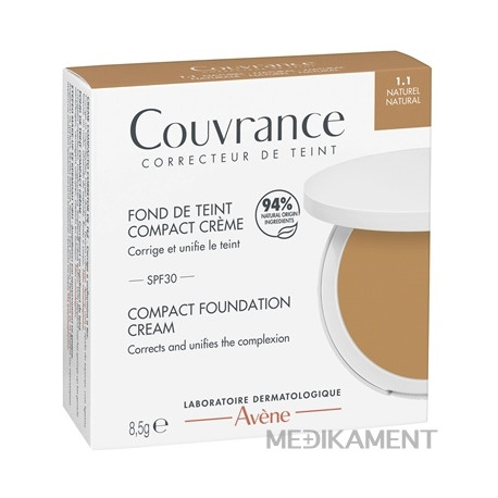 AVENE COUVRANCE Kompaktný krémový mejkap SPF30 prirodzený odtieň (1.1) 8,5 g