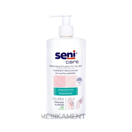 Seni Care Premasťujúca telová emulzia regenerácia 4% urea pre suchú pokožku 500 ml