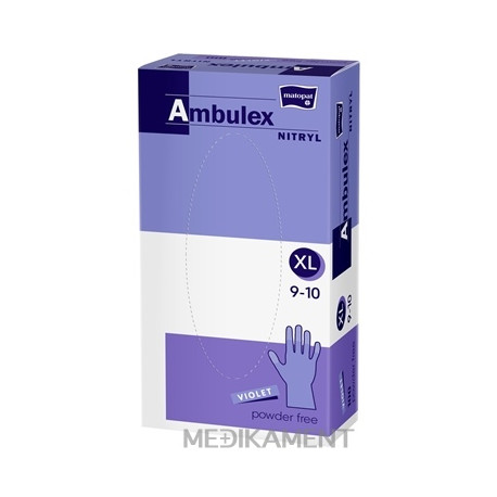 Ambulex NITRYL rukavice veľ. XL fialové nitrilové nesterilné 100 ks